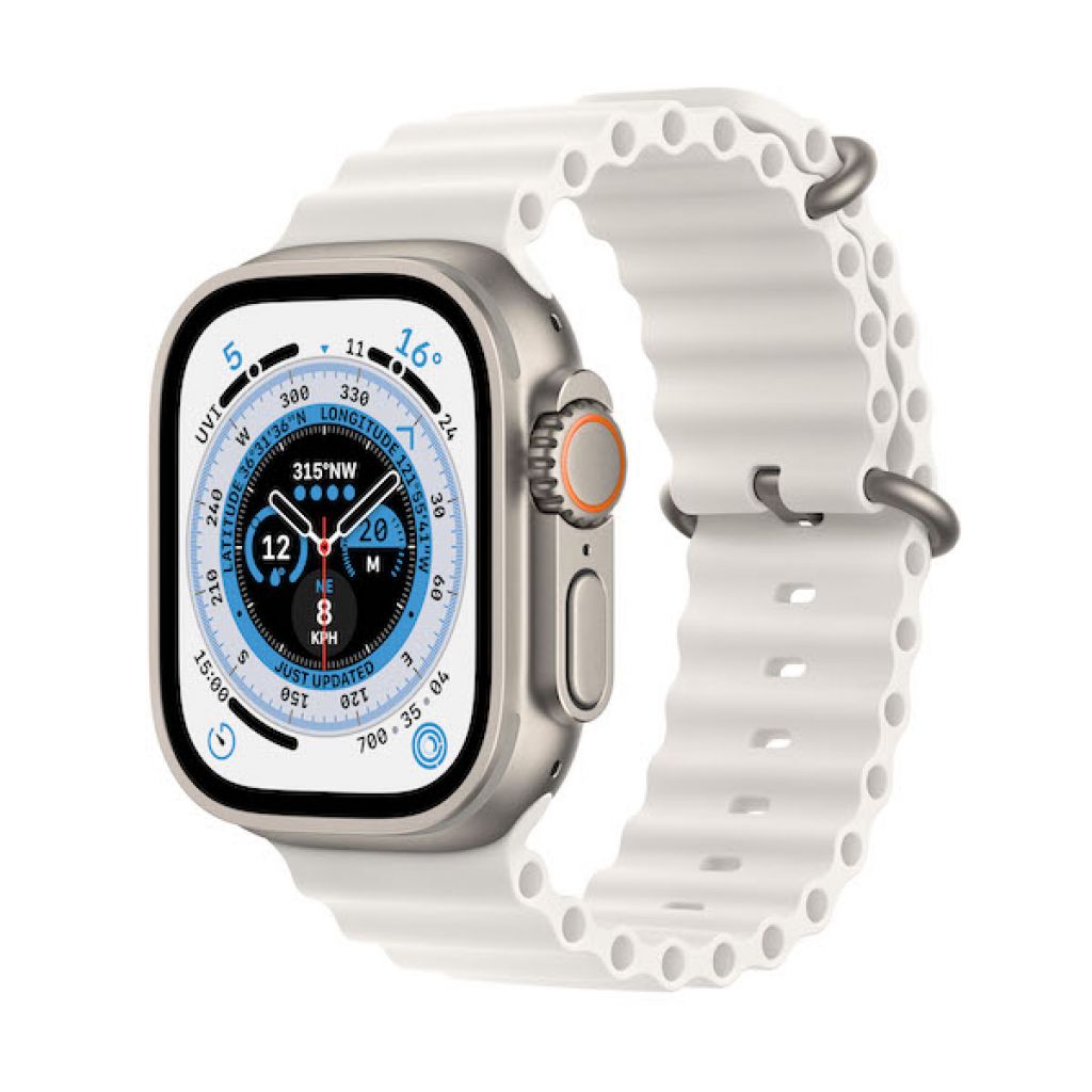Apple Watch Ultra GPS + Cellular, 49mm Titanium Case with White Ocean Band 1